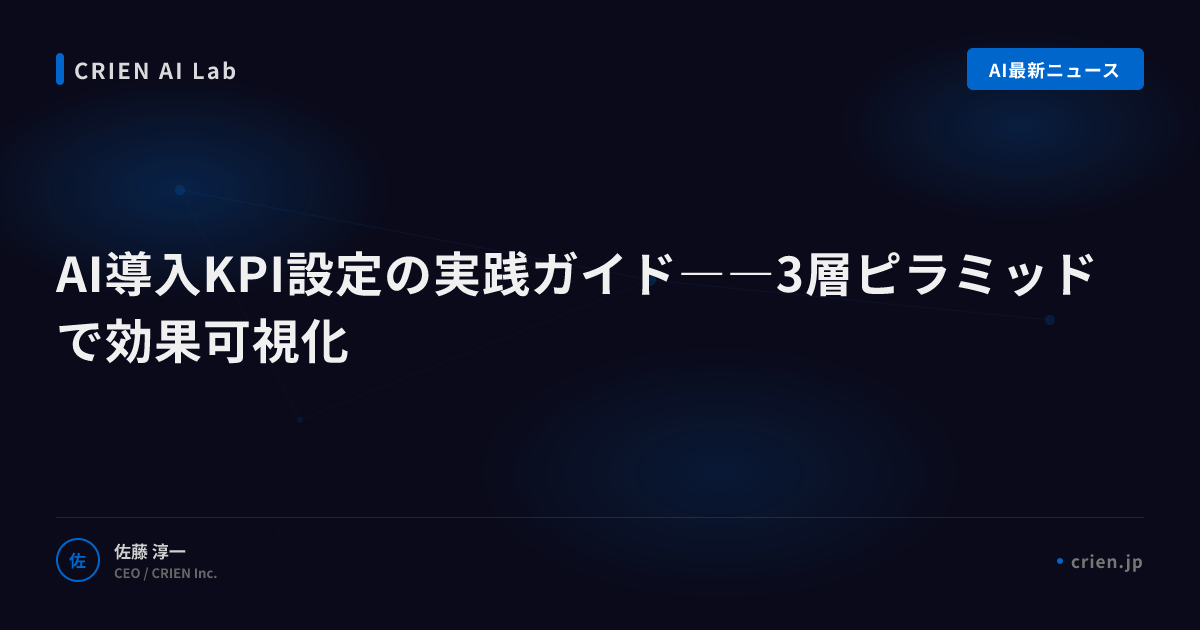 AI導入KPI設定の実践ガイド――3層ピラミッドで効果可視化