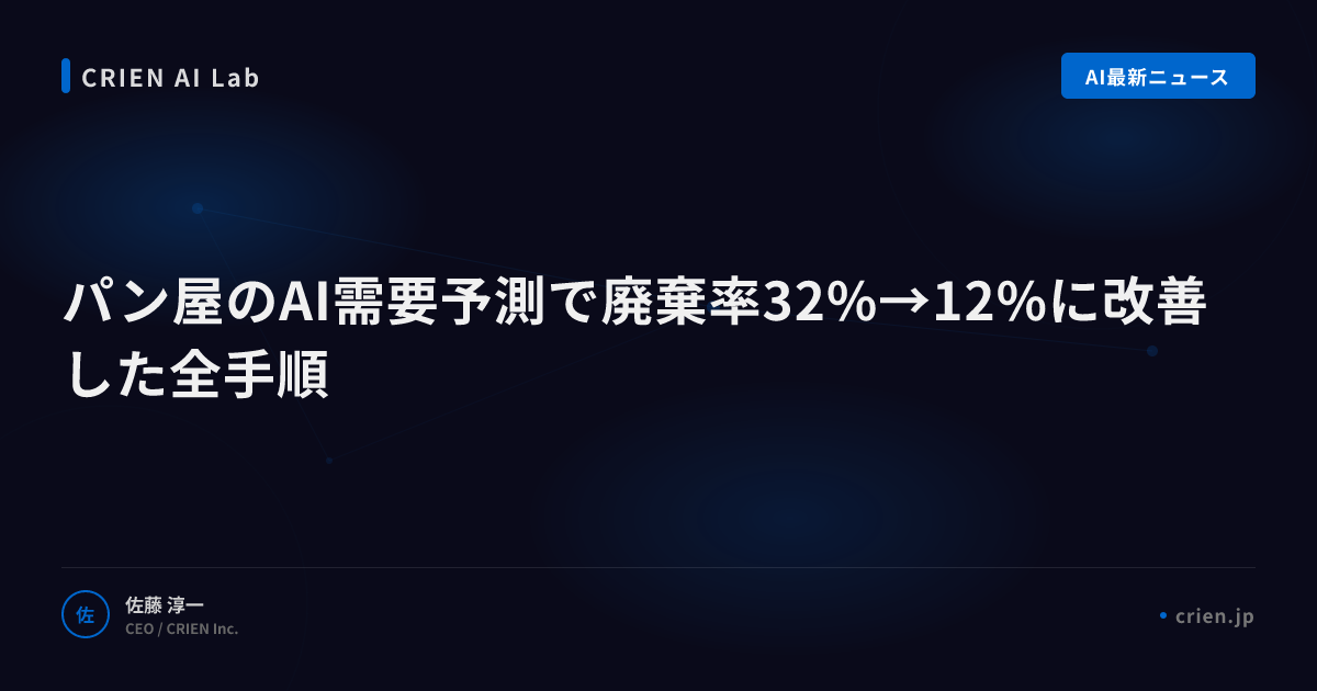 パン屋のAI需要予測で廃棄率32%→12%に改善した全手順