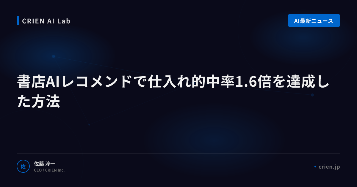 書店AIレコメンドで仕入れ的中率1.6倍を達成した方法