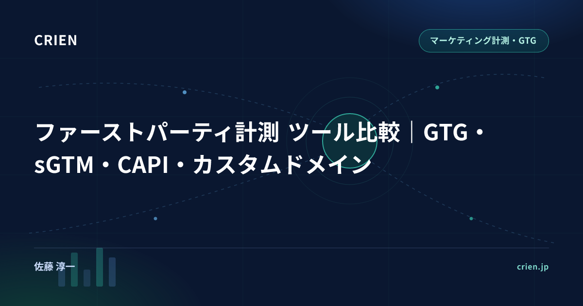 ファーストパーティ計測 ツール比較｜GTG・sGTM・CAPI・カスタムドメイン