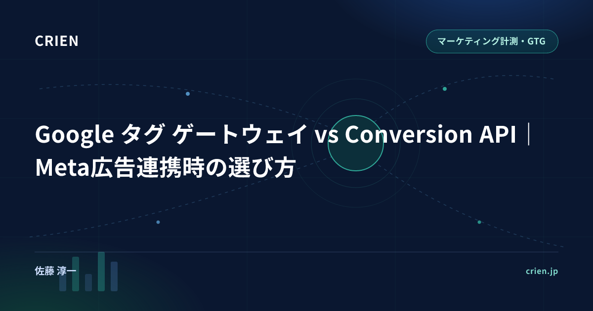 Google タグ ゲートウェイ vs Conversion API｜Meta広告連携時の選び方