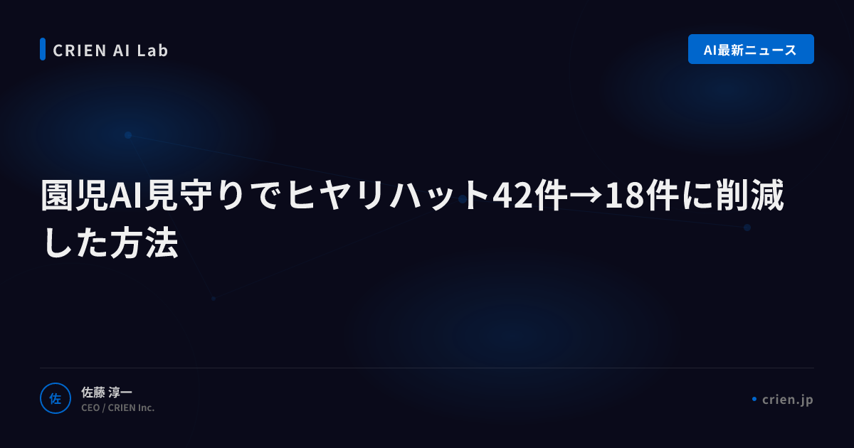 園児AI見守りでヒヤリハット42件→18件に削減した方法